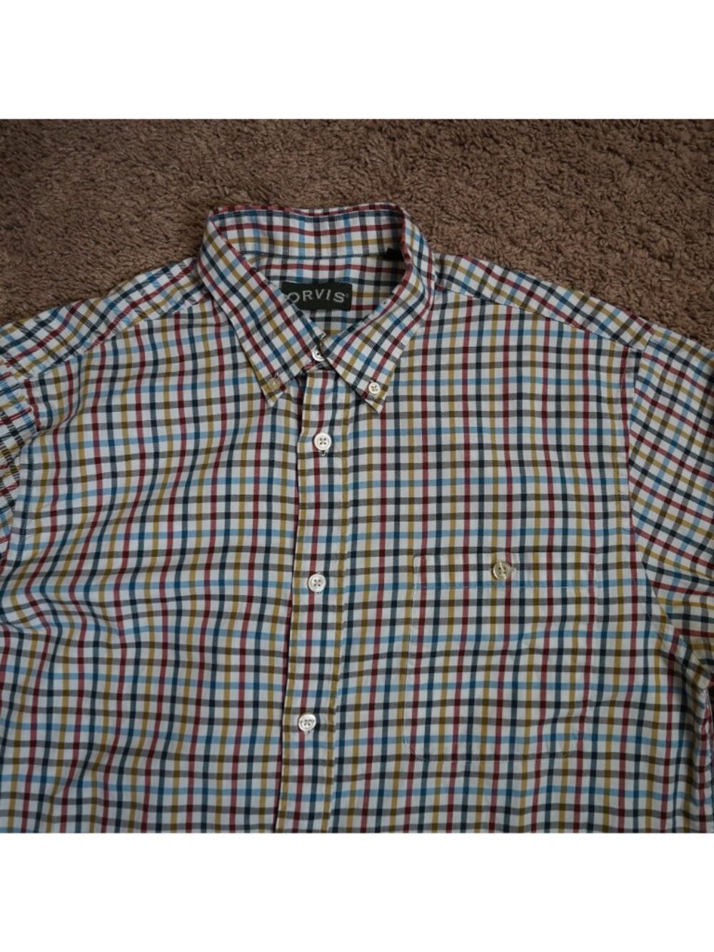 Orvis Button Up Shirt Mens Large Multicolor Plaid Classic Long Sleeve Cotton - Picture 3 of 9